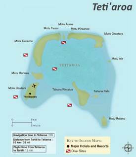 Tetiꞌaroa Tourist Map