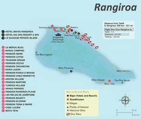 Rangiroa Hotels And Attractions Map