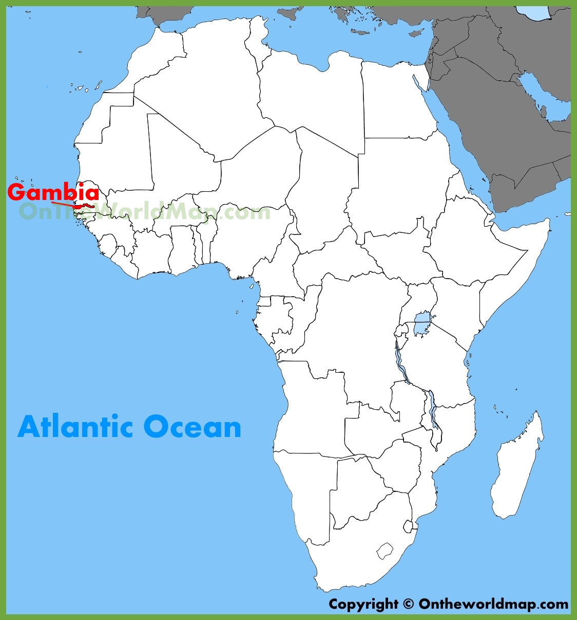 Gambia Location On The Africa Map