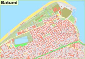 Large detailed map of Batumi
