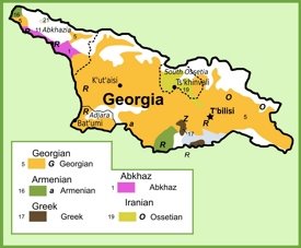 Map of ethnic groups in Georgia