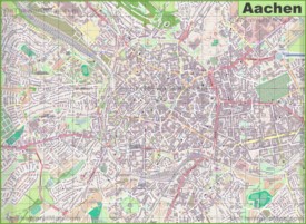 Large detailed map of Aachen