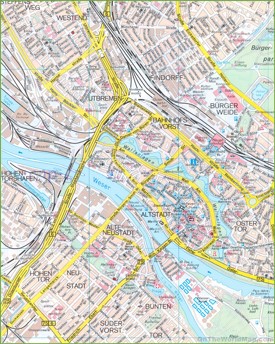 Bremen city centre map