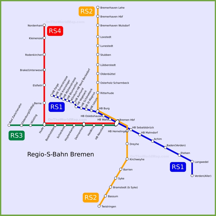 Bremen S-Bahn map