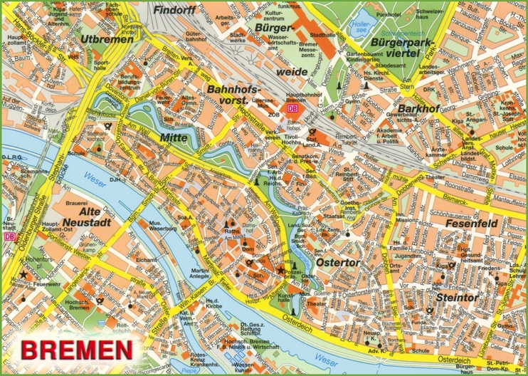 Bremen sightseeing map