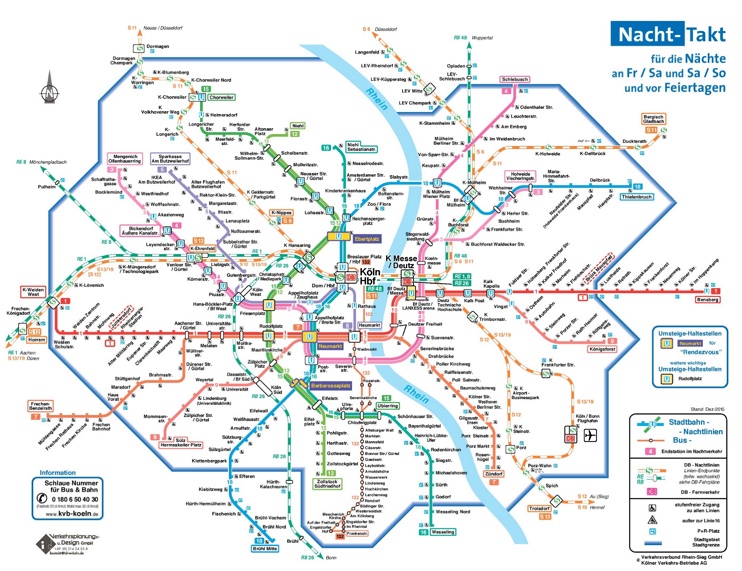 Cologne night transport map