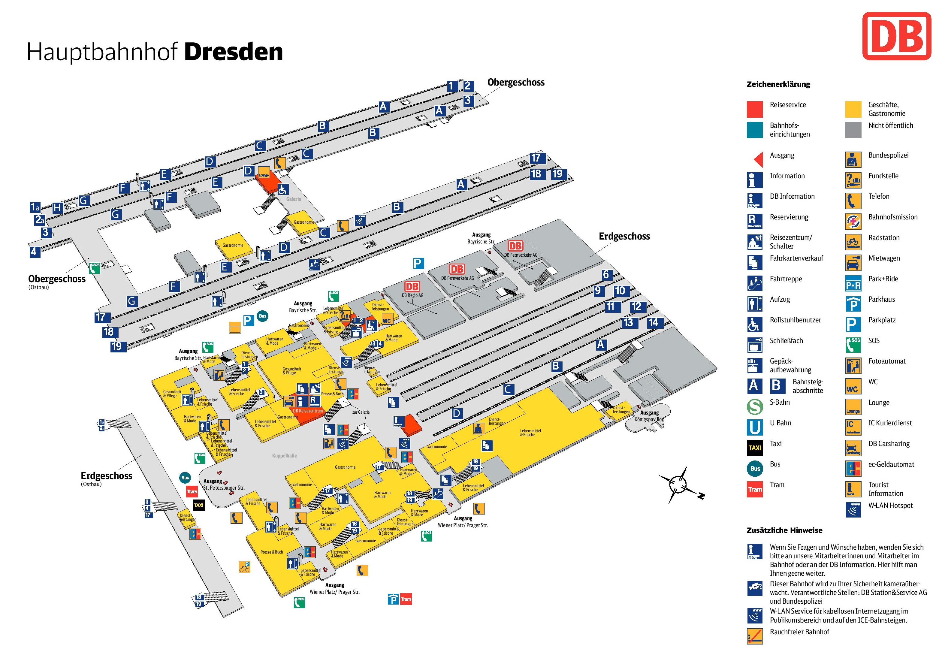 Dresden hauptbahnhof map (central train station)