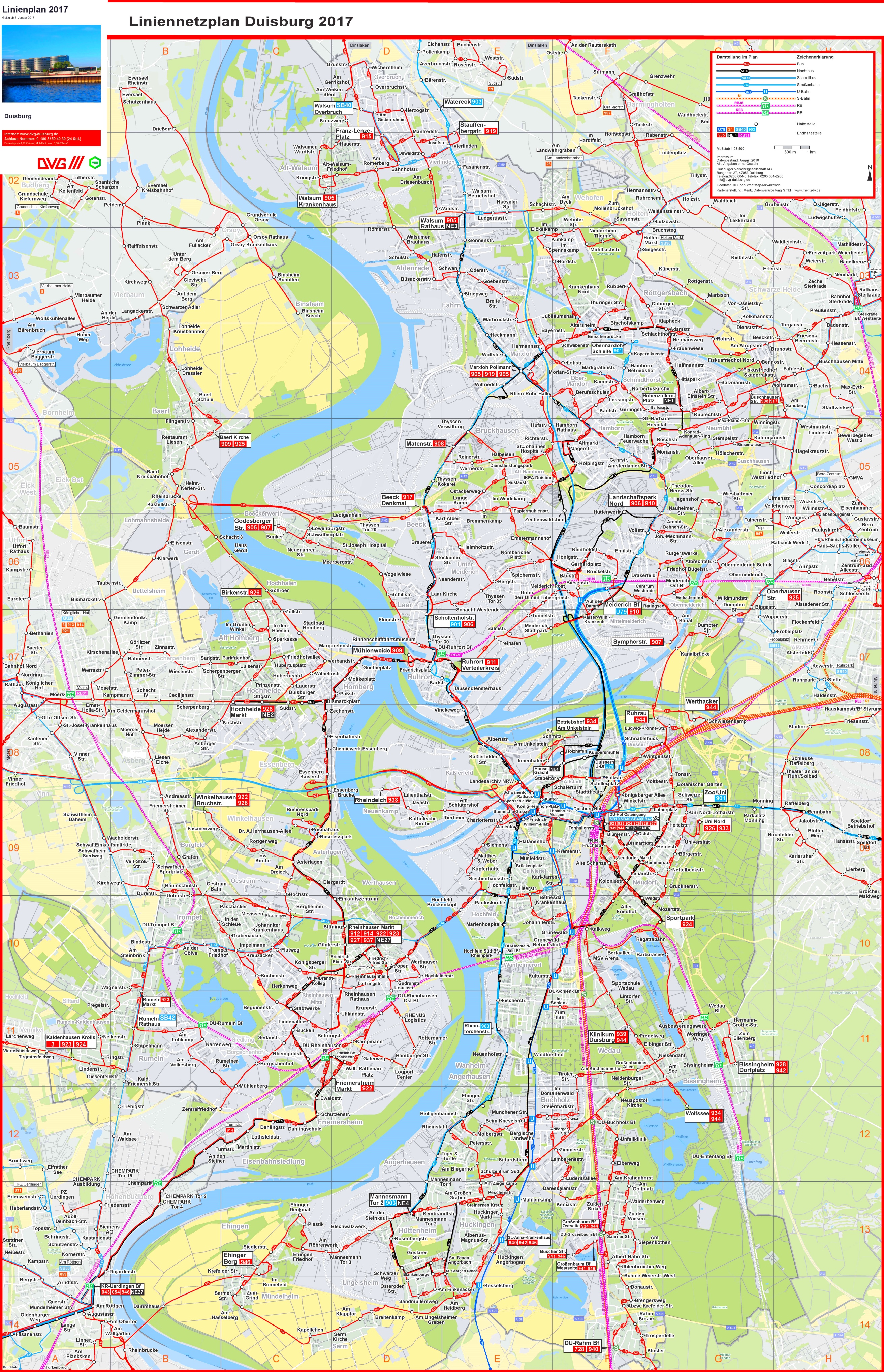 Duisburg transport map