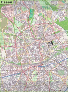 Large detailed map of Essen