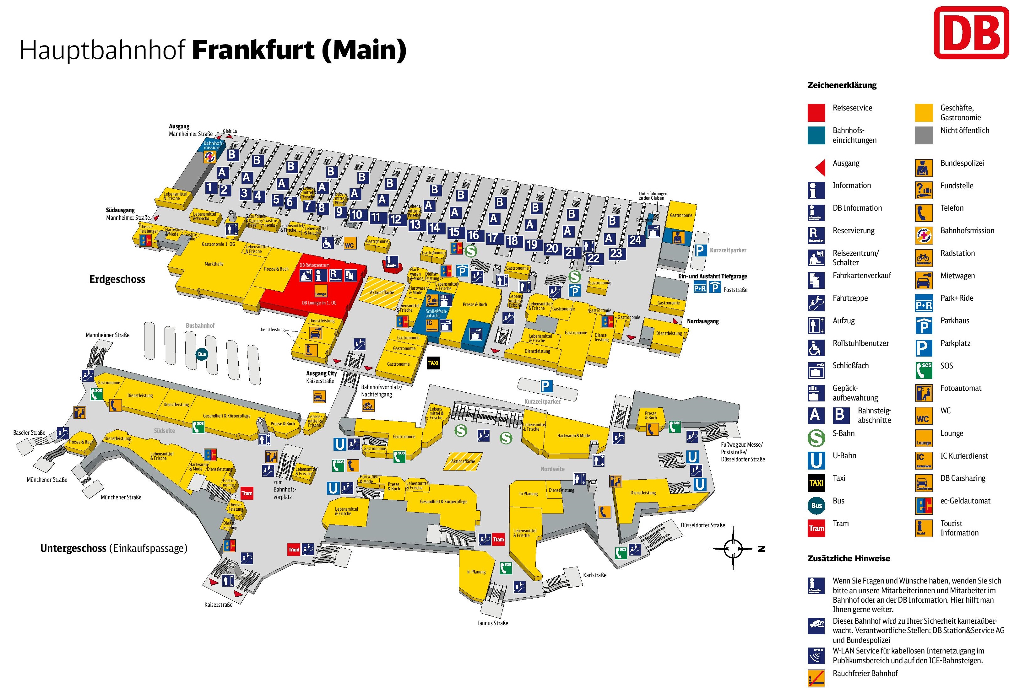 Frankfurt hauptbahnhof map (central train station)