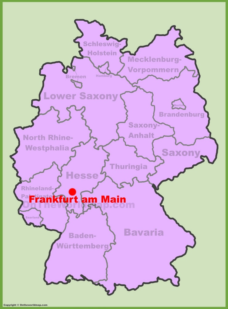 Frankfurt location on the Germany map
