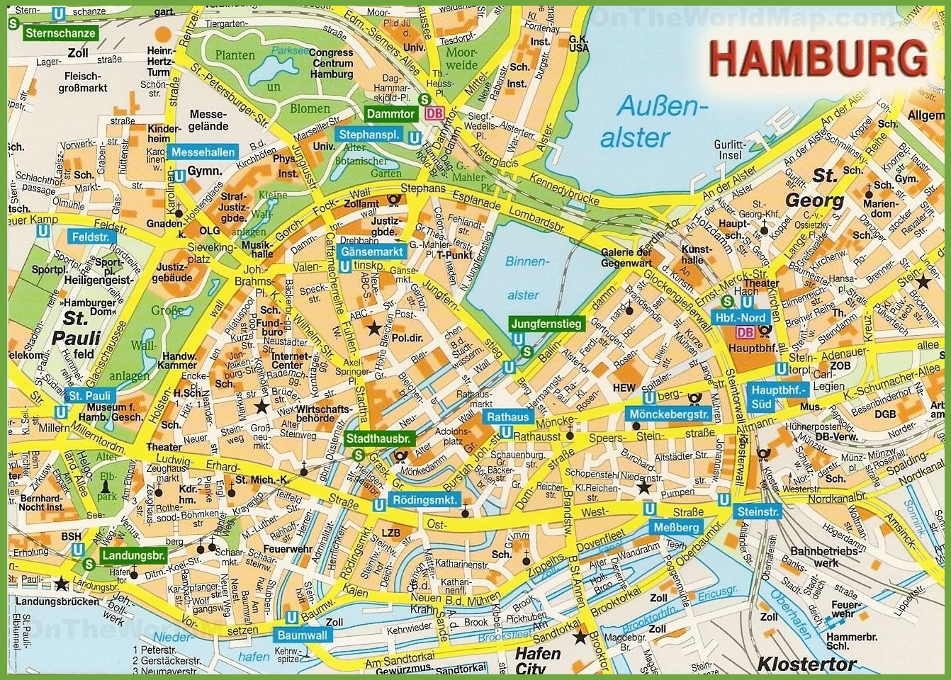 Hamburg City Karte | Kleve Landkarte