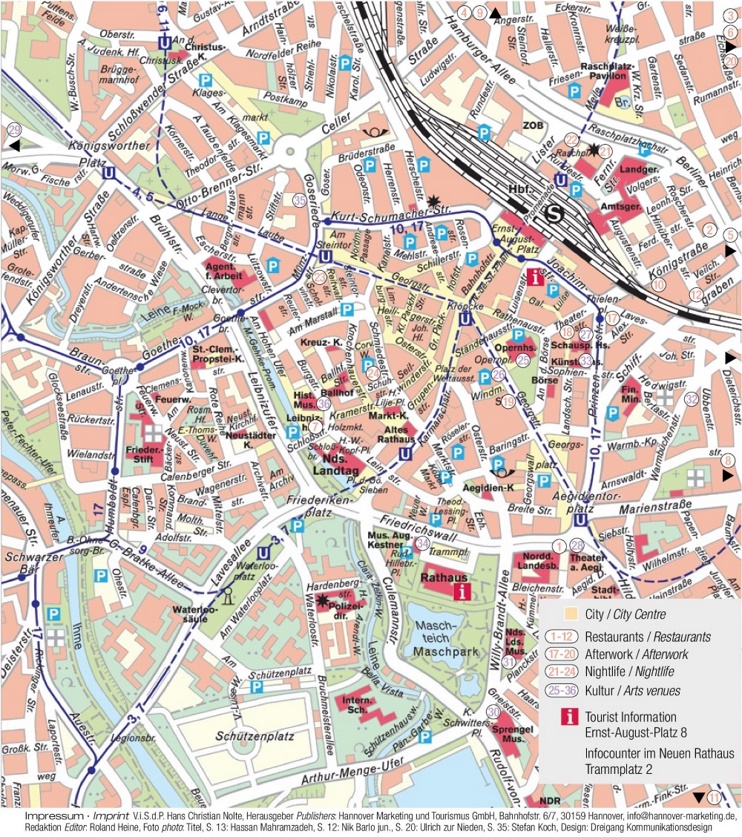 Hannover tourist map