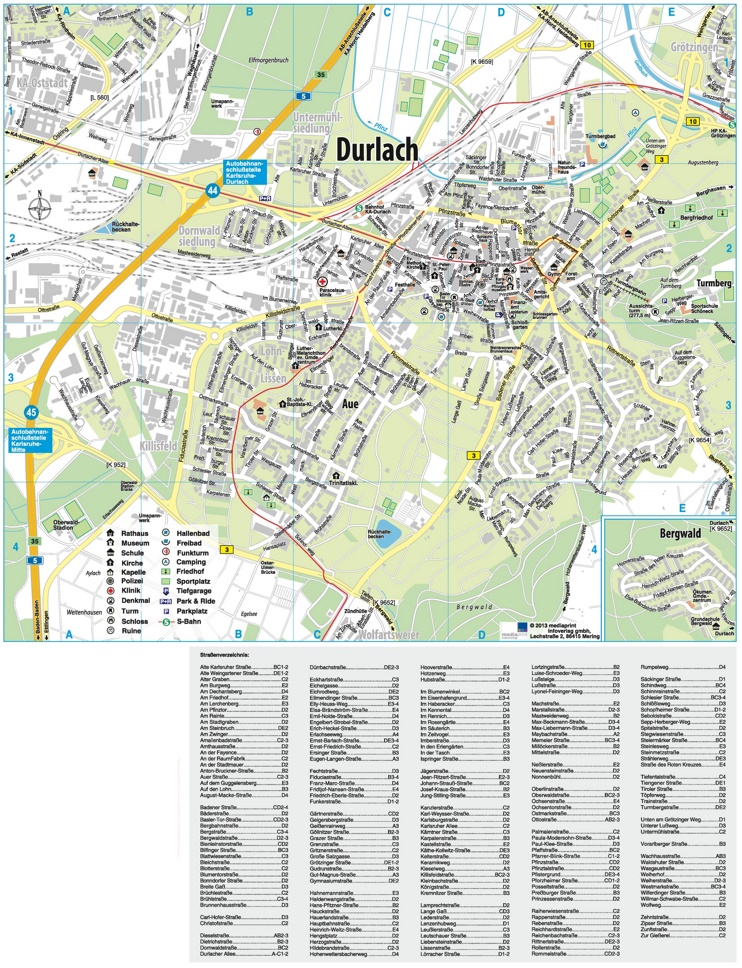 Karlsruhe Durlach map