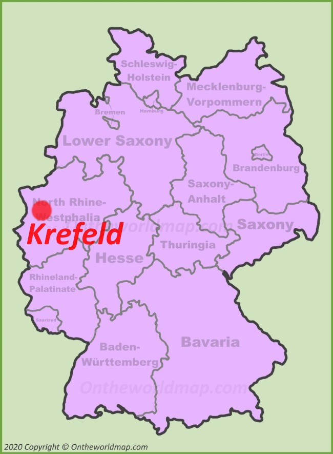 Krefeld location on the Germany map