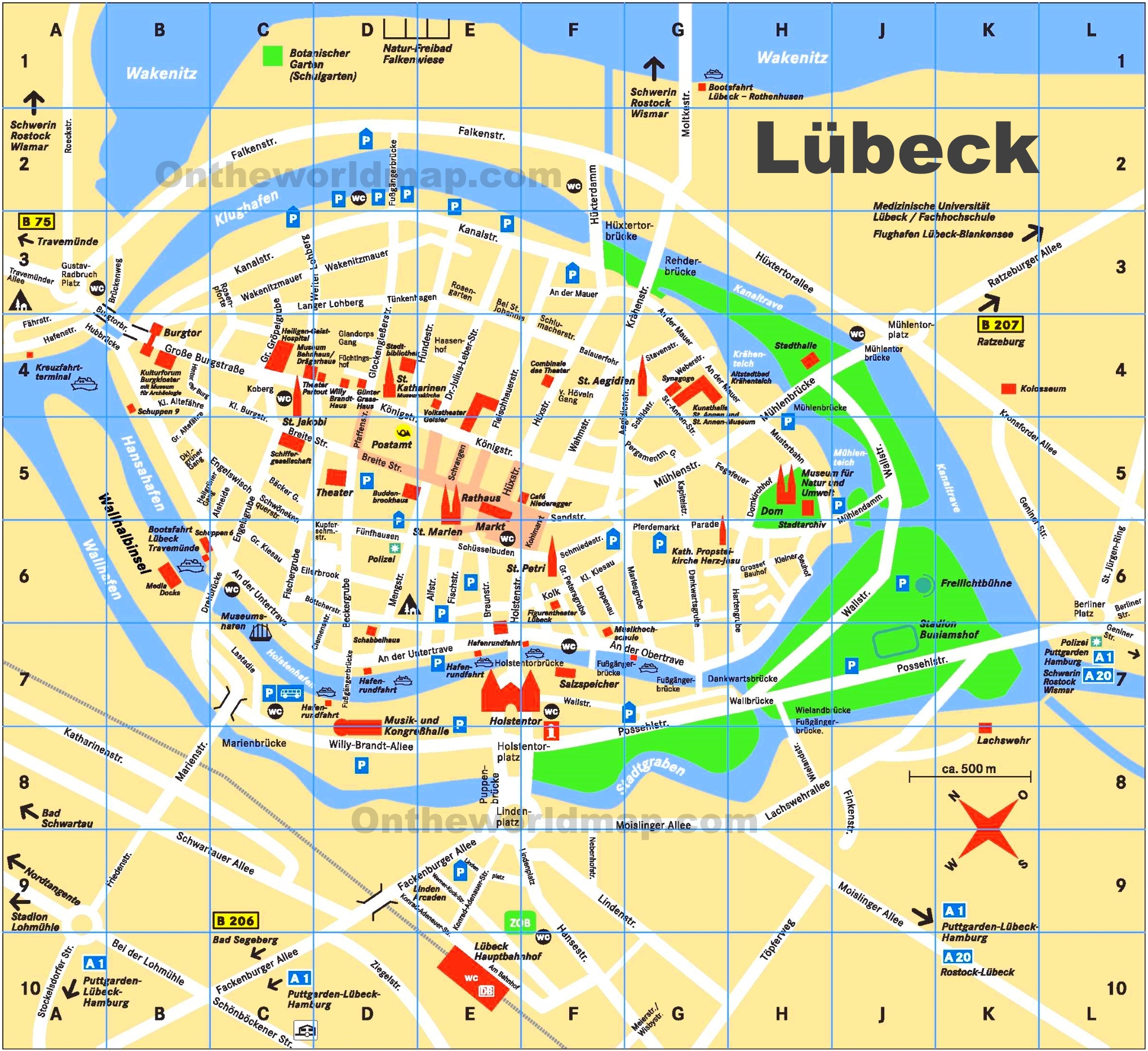 Lübeck Karte | Landkarte