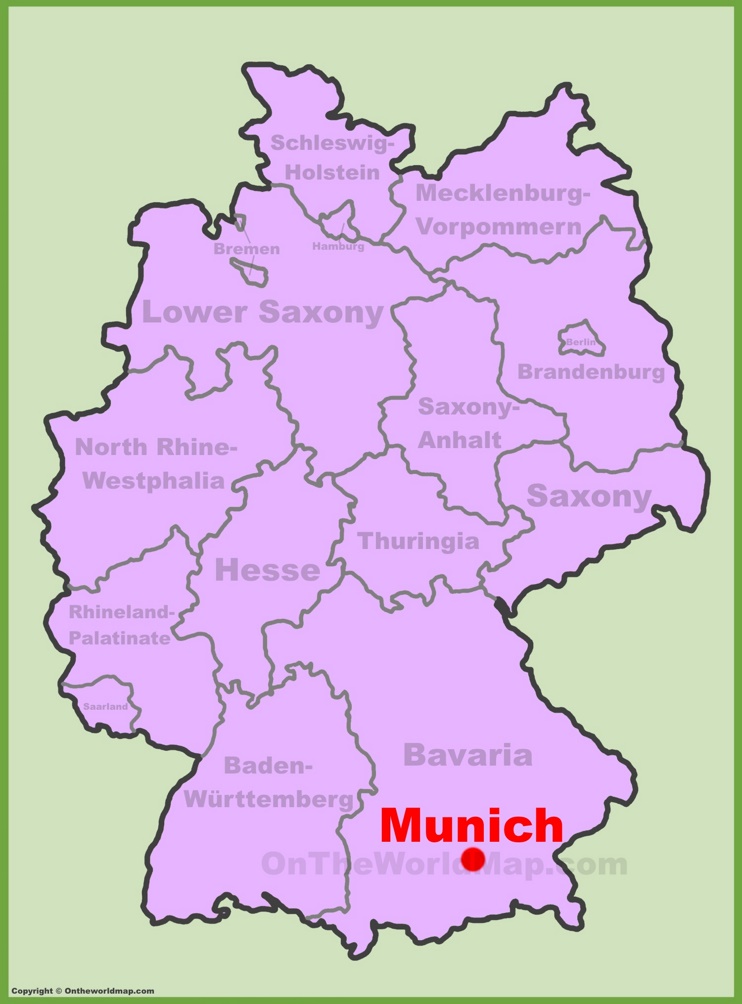 Munich location on the Germany map