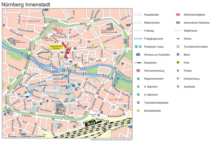 Nürnberg city center map