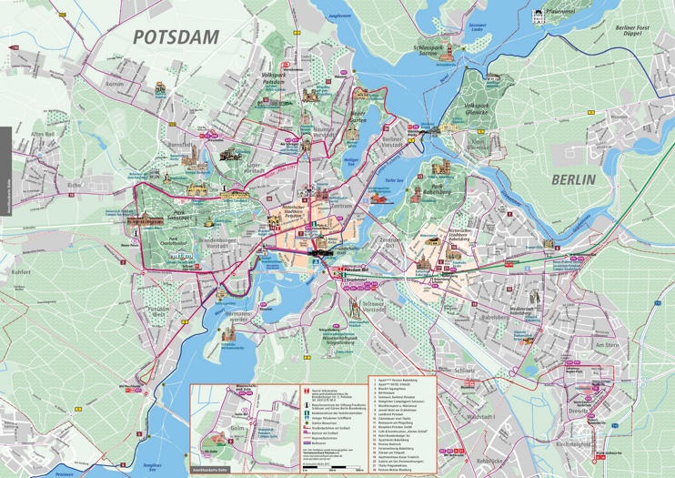 Potsdam tourist attractions map