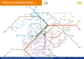 Stuttgart night S-Bahn map