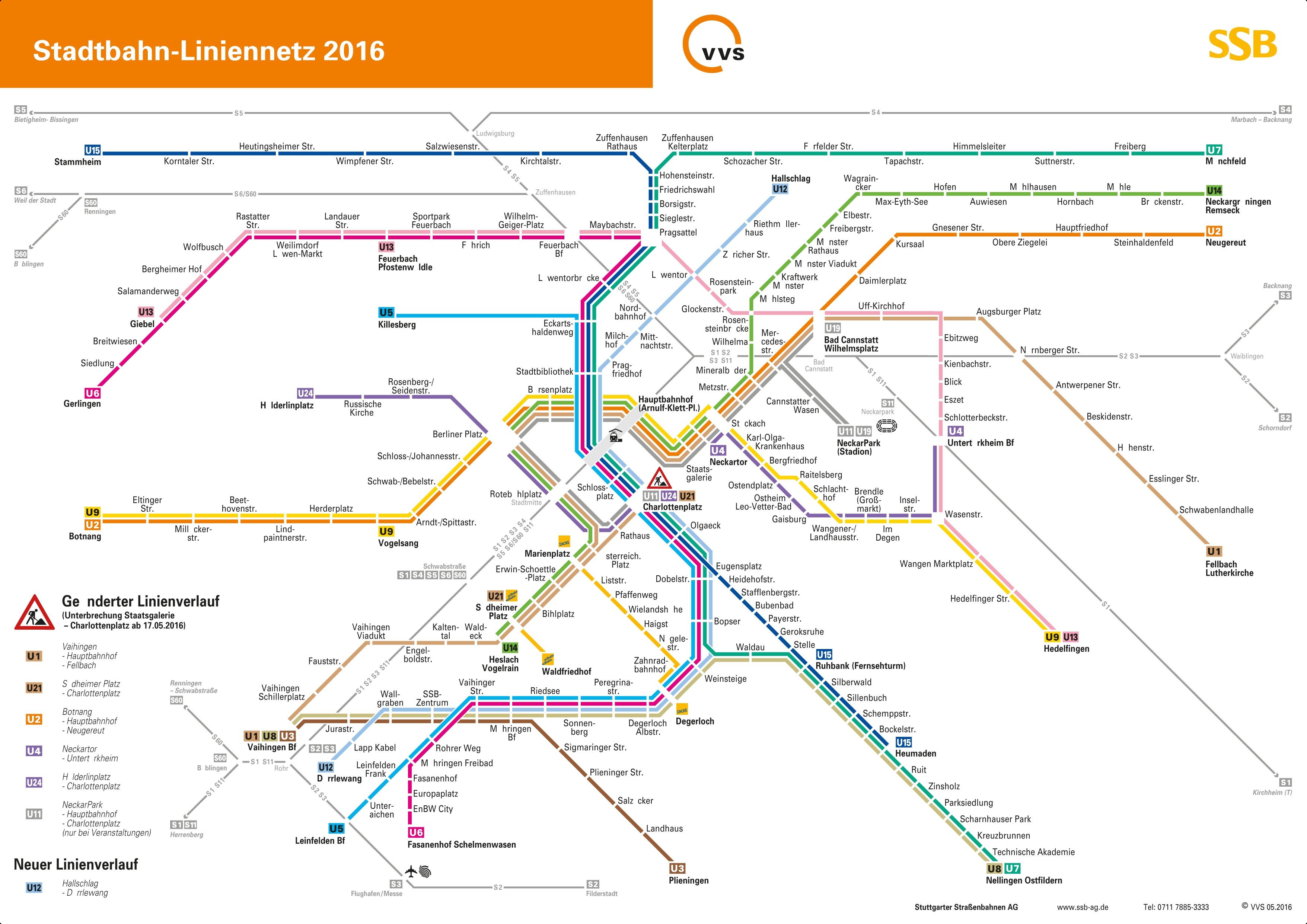 Stuttgart UBahn map