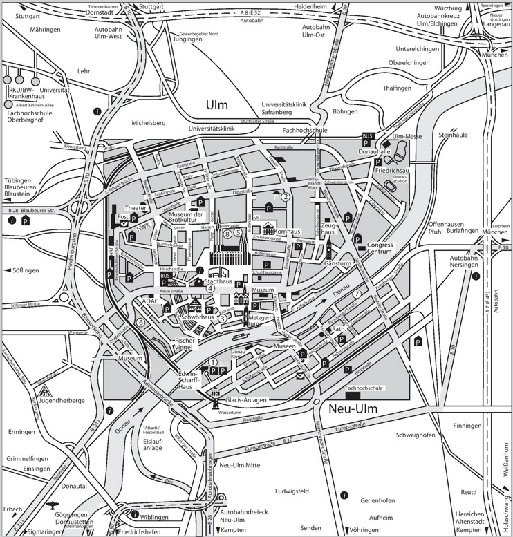 Ulm tourist map
