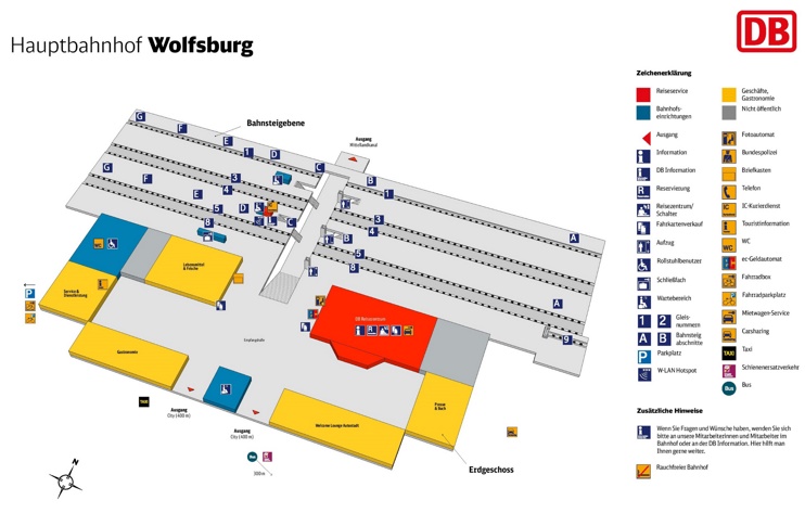 Wolfsburg hauptbahnhof map