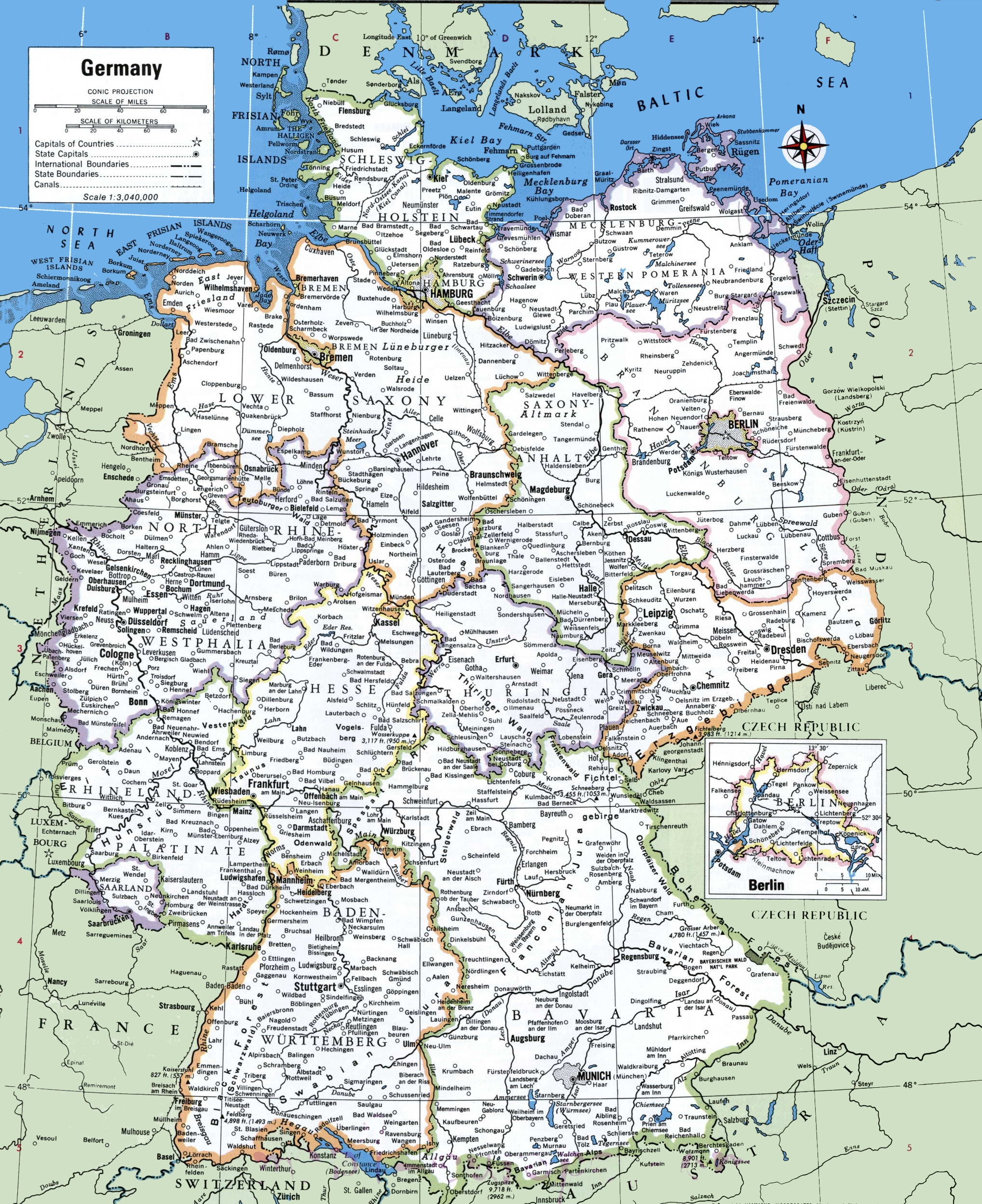 Map Of Germany With Cities And Towns