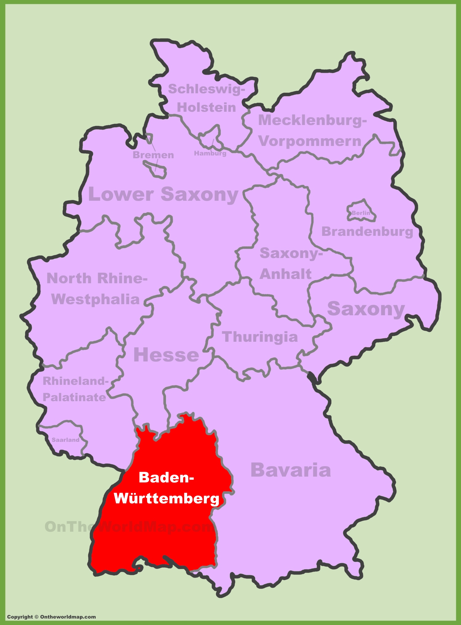 Baden Wurttemberg Location On The Germany Map