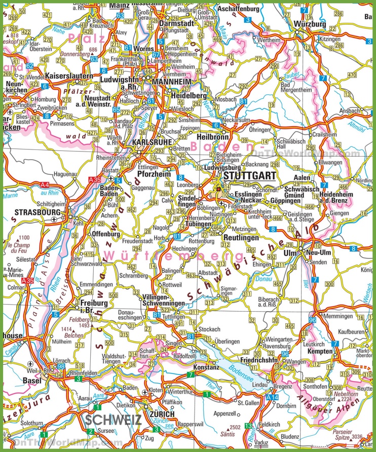 Baden Württemberg Map