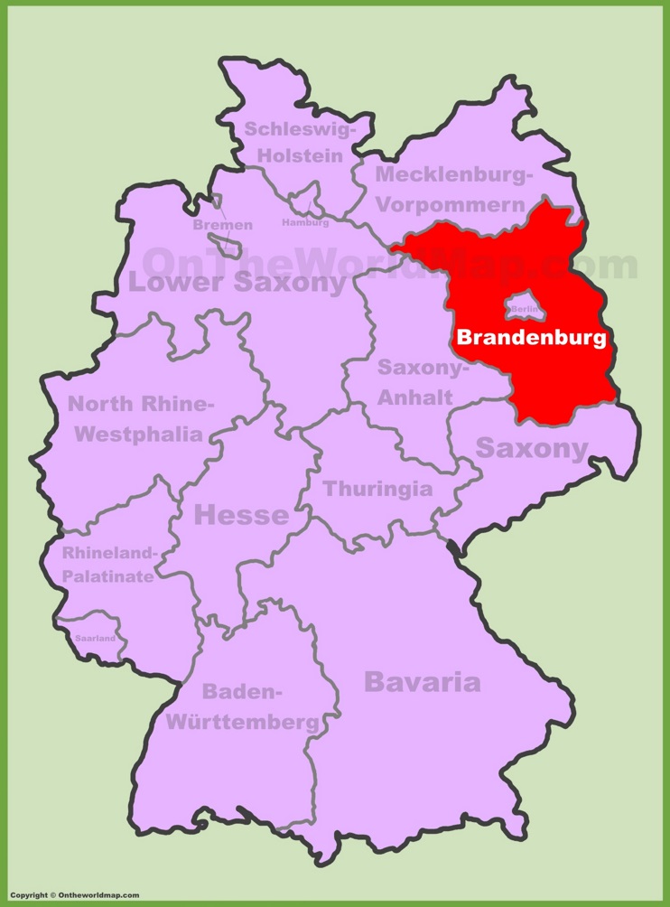 Brandenburg location on the Germany map