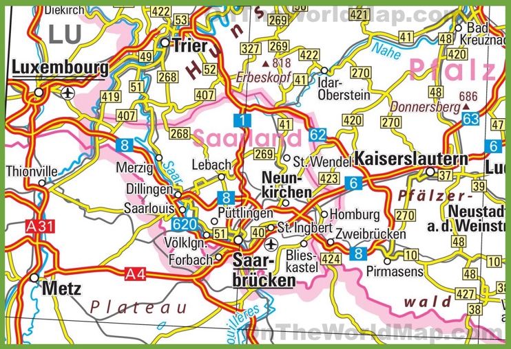Saarland road map