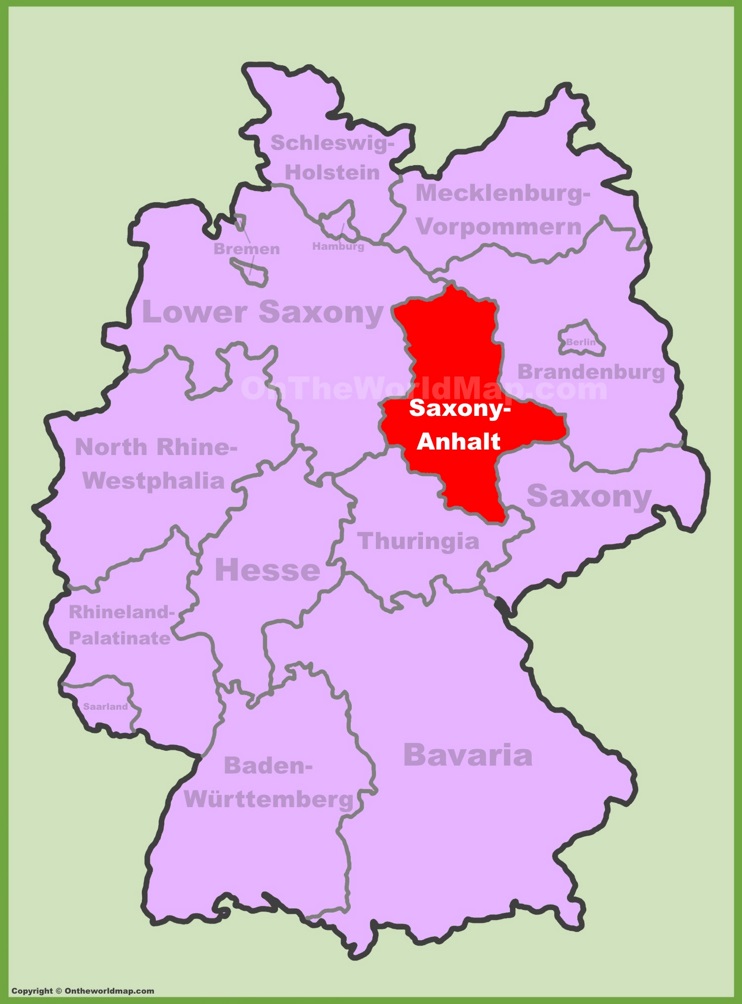 Saxony-Anhalt location on the Germany map