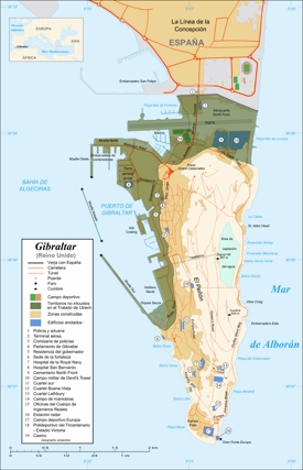 Large detailed Gibraltar tourist map