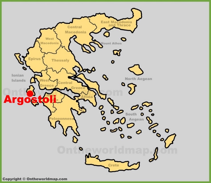 Argostoli location on the Greece map