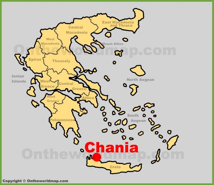 Chania location on the Greece map