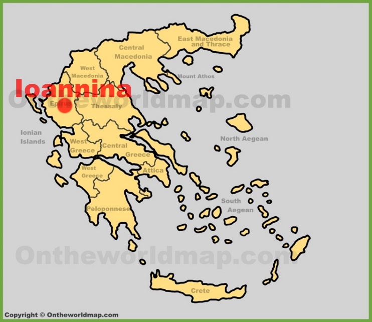 Ioannina location on the Greece map