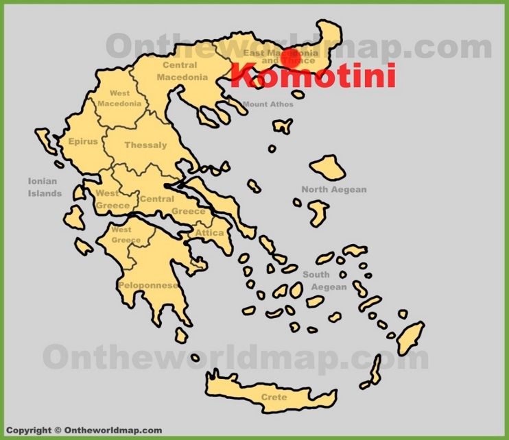 Komotini location on the Greece map