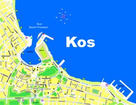 Kos City old town map