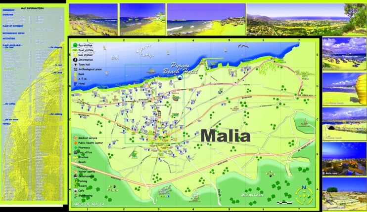 Malia tourist map