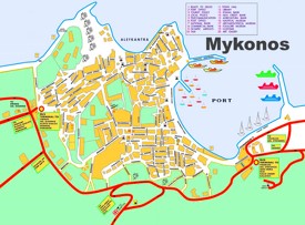 Mykonos Town tourist map