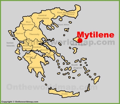 Mytilene Location Map