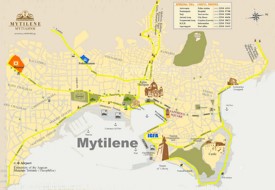 Mytilene tourist map