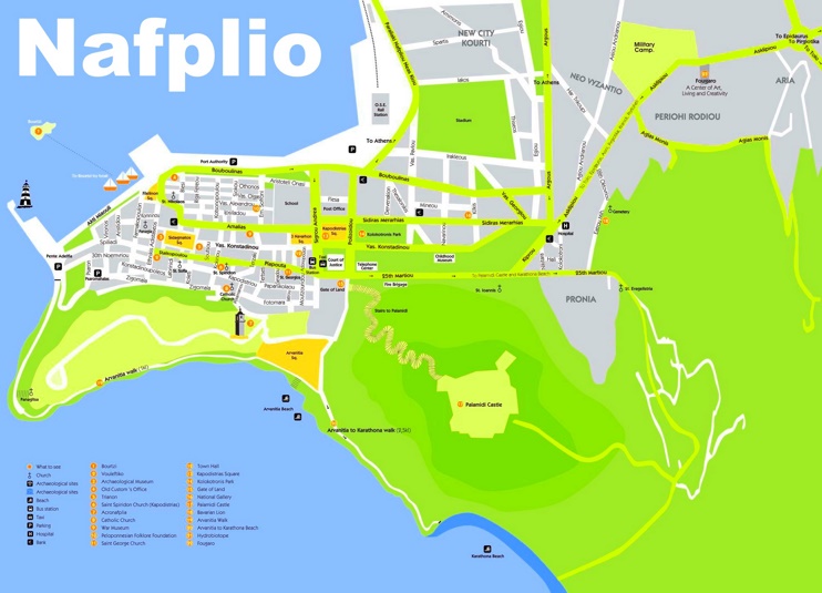 Nafplio sightseeing map