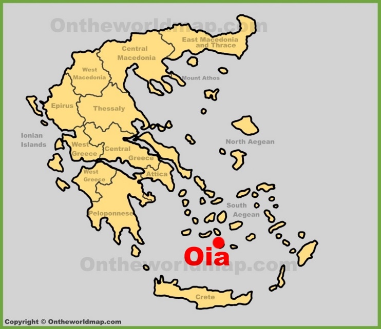 Oia location on the Greece map