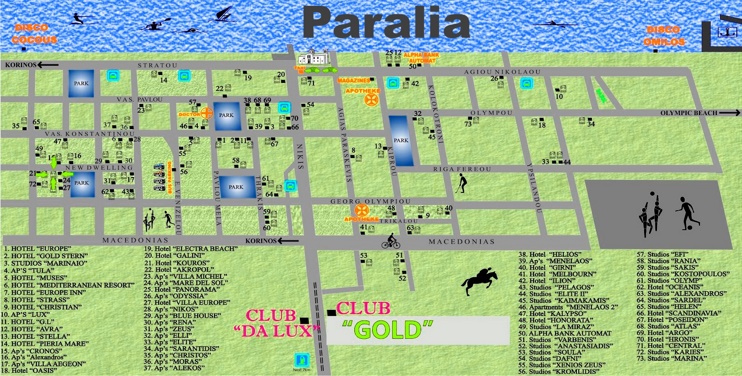 Paralia hotel map