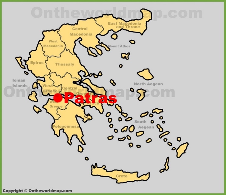 Patras location on the Greece map