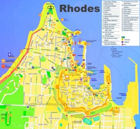 Rhodes City tourist map