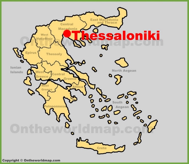 Thessaloniki location on the Greece map