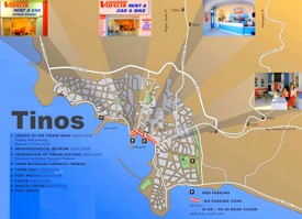 Tinos Town tourist map